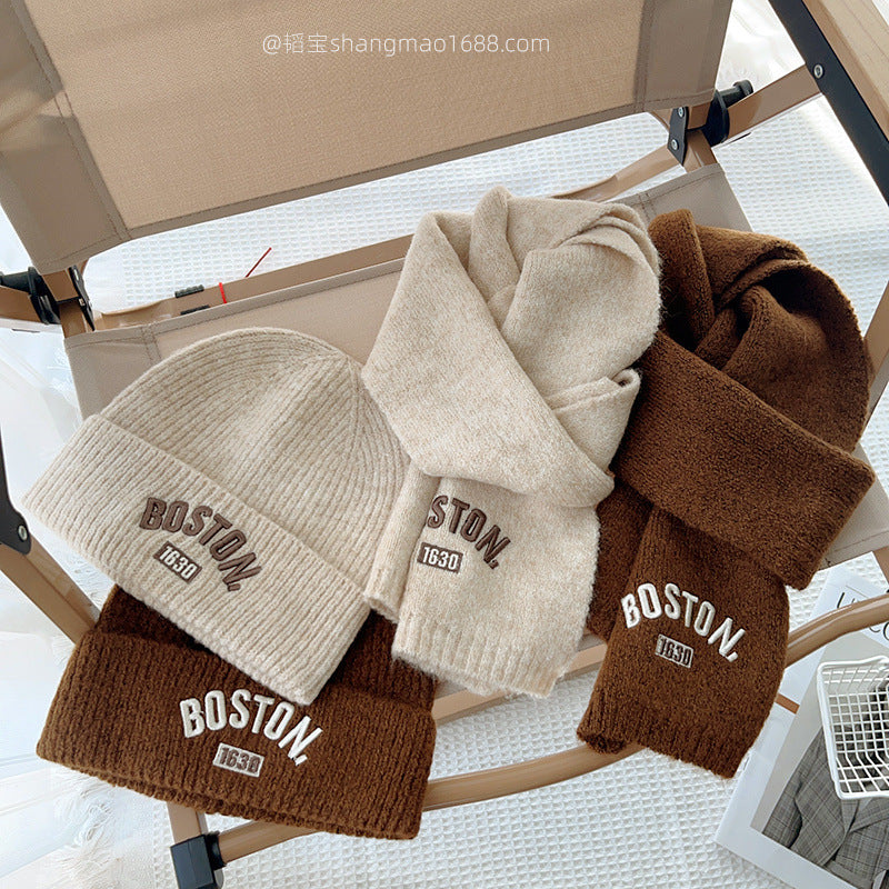 Kids’ Hat & Scarf Set – Korean Style Winter Warmth