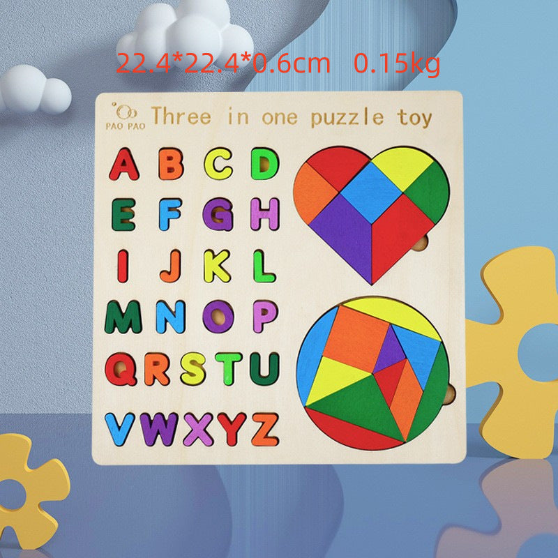Magnetic Wooden Tangram Puzzle – Kids Brain Training Toy