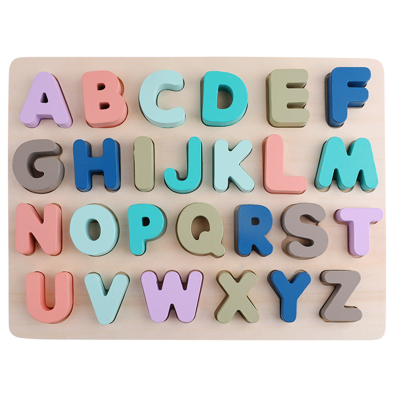 Macaron Wooden Alphabet Number Shape Puzzle Board for Kids!!