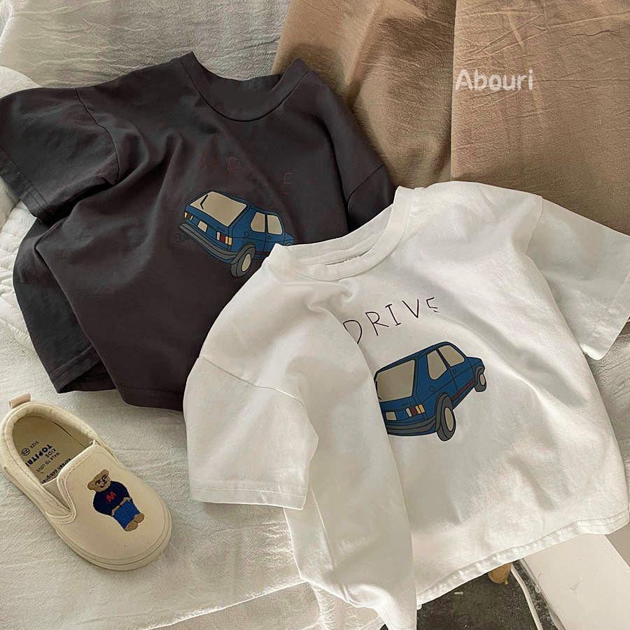 Boys’ Cartoon Car Cotton T-Shirt – Summer Baby Top