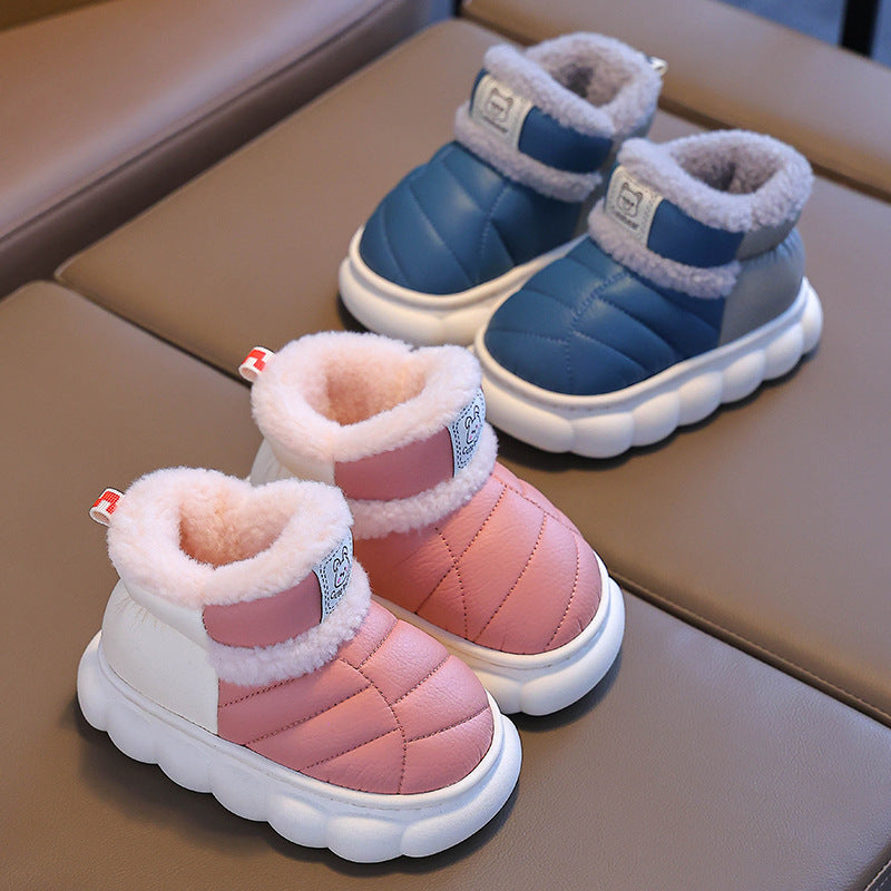 Kids’ Waterproof PU Snow Boots – Warm Winter Footwear