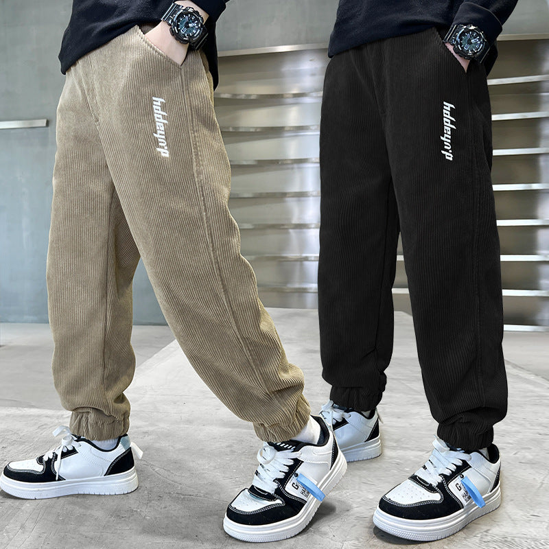 Boys' Corduroy Sports Pants 2024 Spring Autumn Casual
