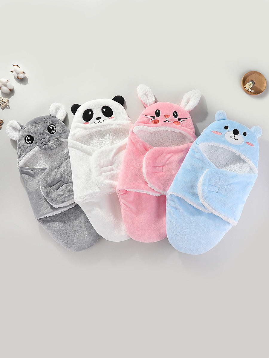 Newborn Cartoon Baby Hold Bag Warm Swaddling Blanket
