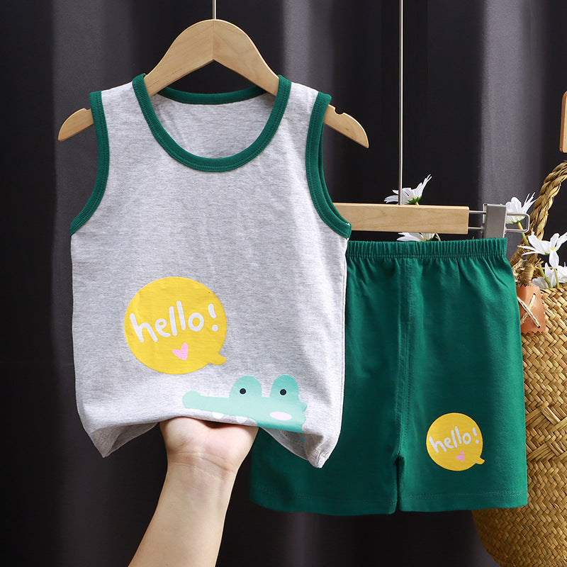 Kids’ Cotton Vest Set – Sleeveless Summer Two-Piece