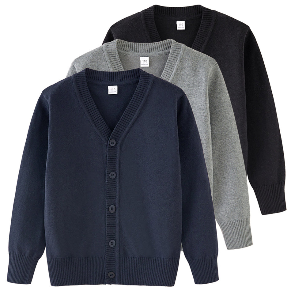 Jump Size School Uniform Children Knitted Cardigan Coat Kid
