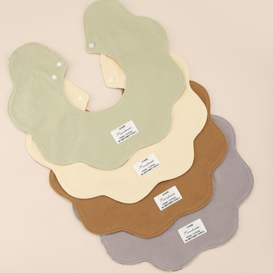 Korean-Style Baby Bib – 360° Petal, Double-Sided Cotton