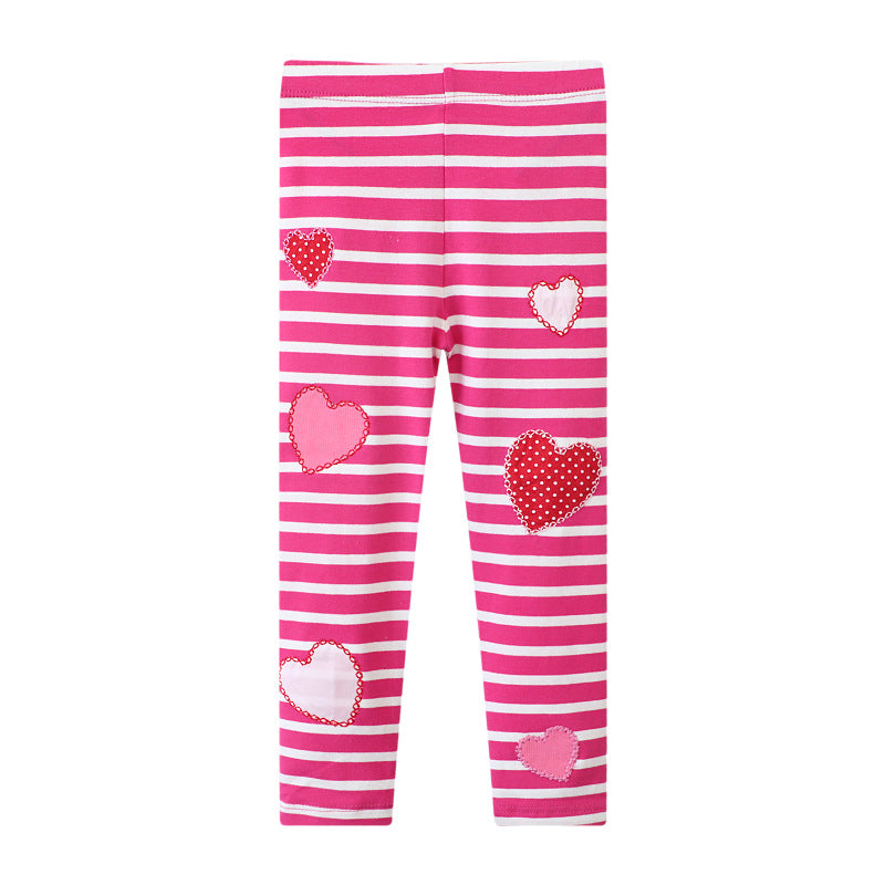 Girls Cartoon Leggings Kids Stretch Pants Lightweight Outerwear