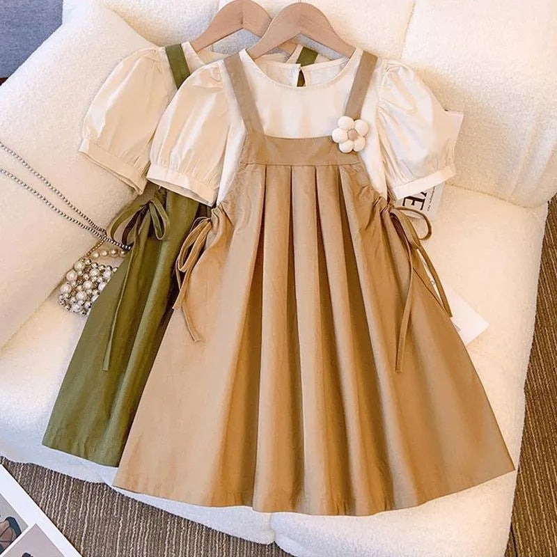 Girls’ Polo Style Striped Summer Dress Set