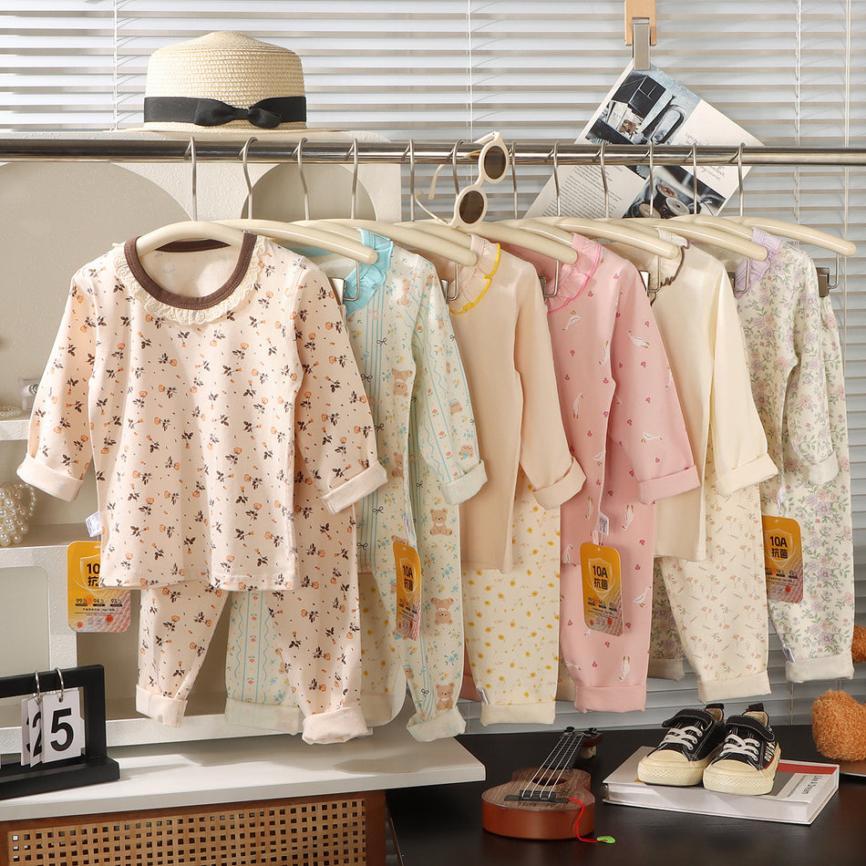 Children’s Cotton Cartoon Pajama Set Autumn Home Wear