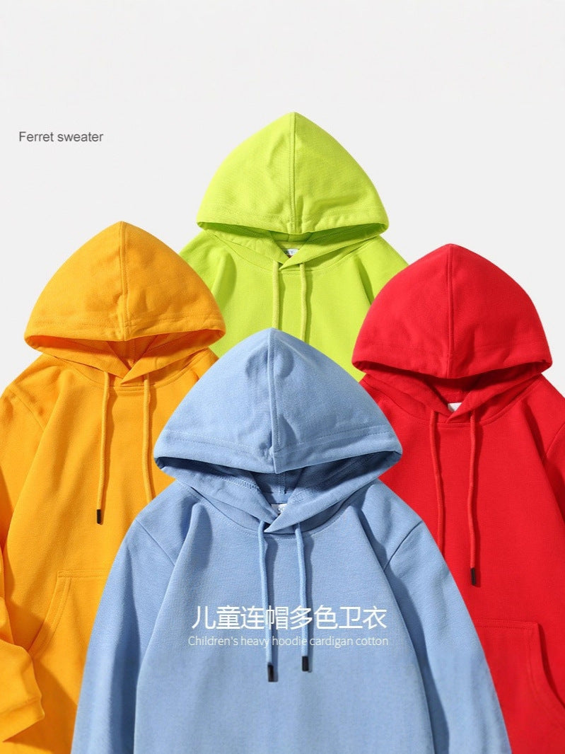 Children’s Fleece-Lined Hooded Sweatshirt 400g Korean Style