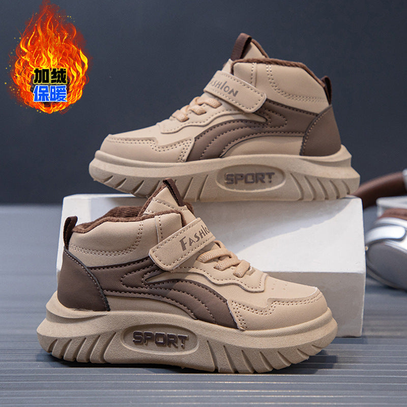 Boys Winter High-Top Fleece-Lined Board Sneakers
