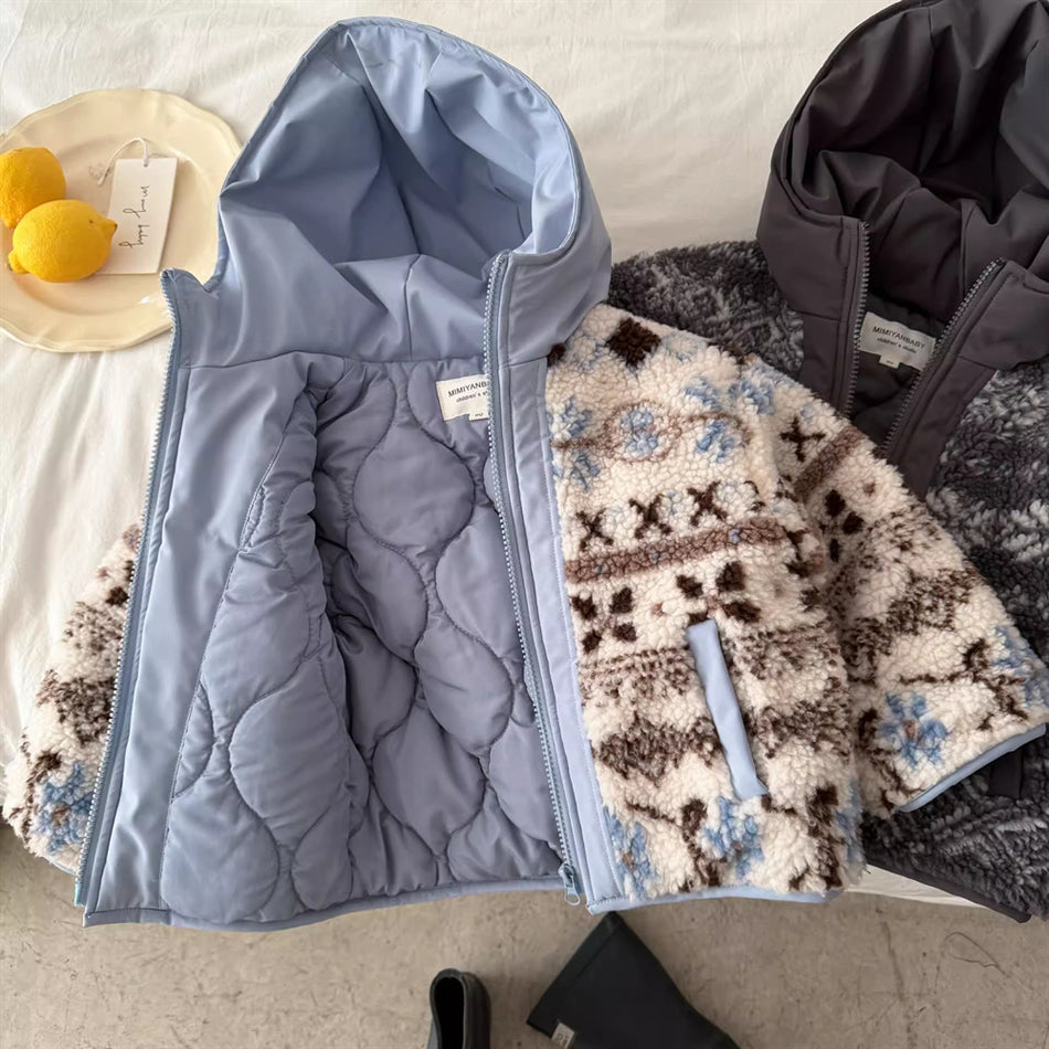 Children’s Hooded Thickened Cotton Winter Jacket