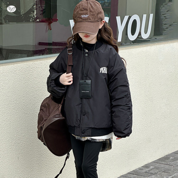 Girls’ Padded Baseball Jacket