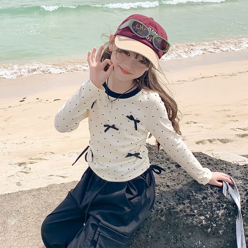 Girls Bow Long-Sleeve Spring & Fall T-Shirt