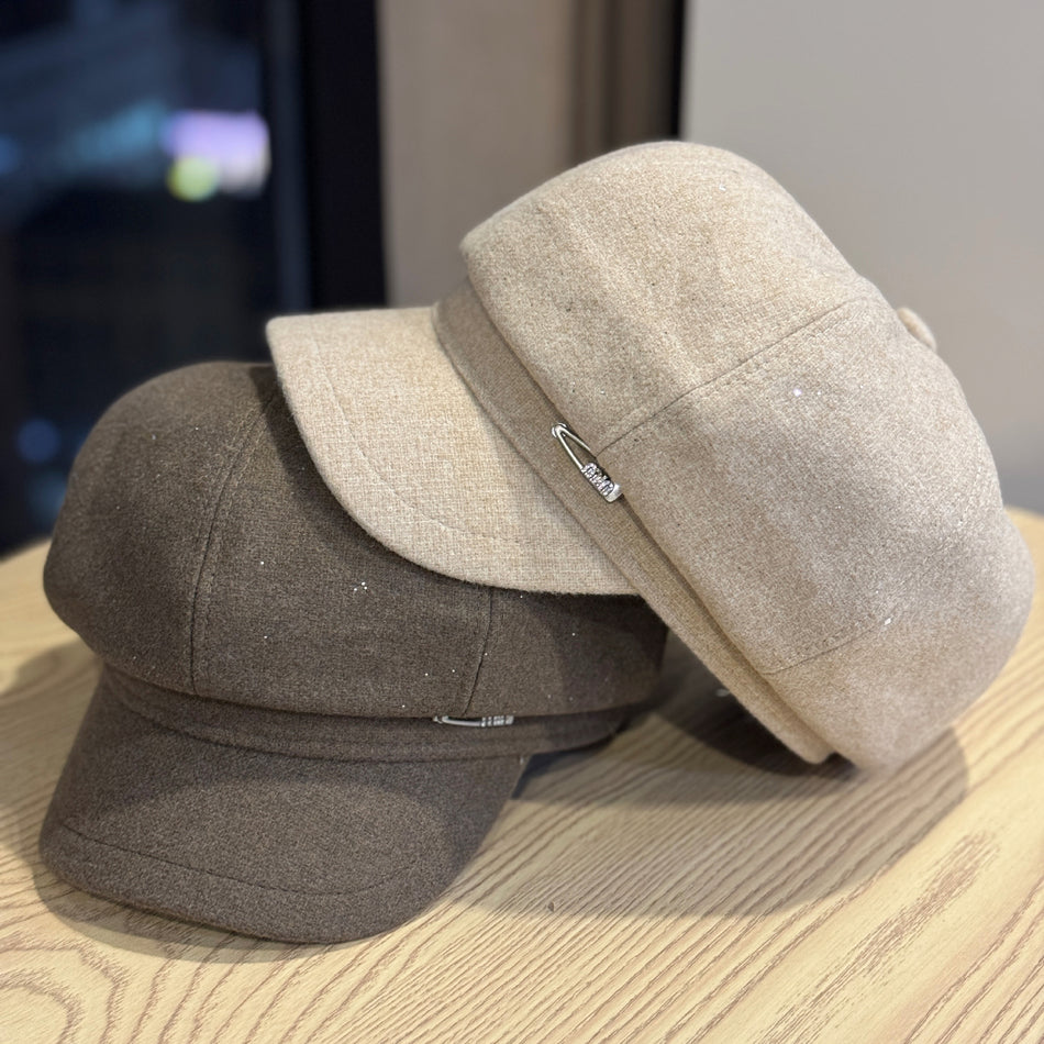Women’s Newsboy Cap – Wool Retro Octagonal Beret