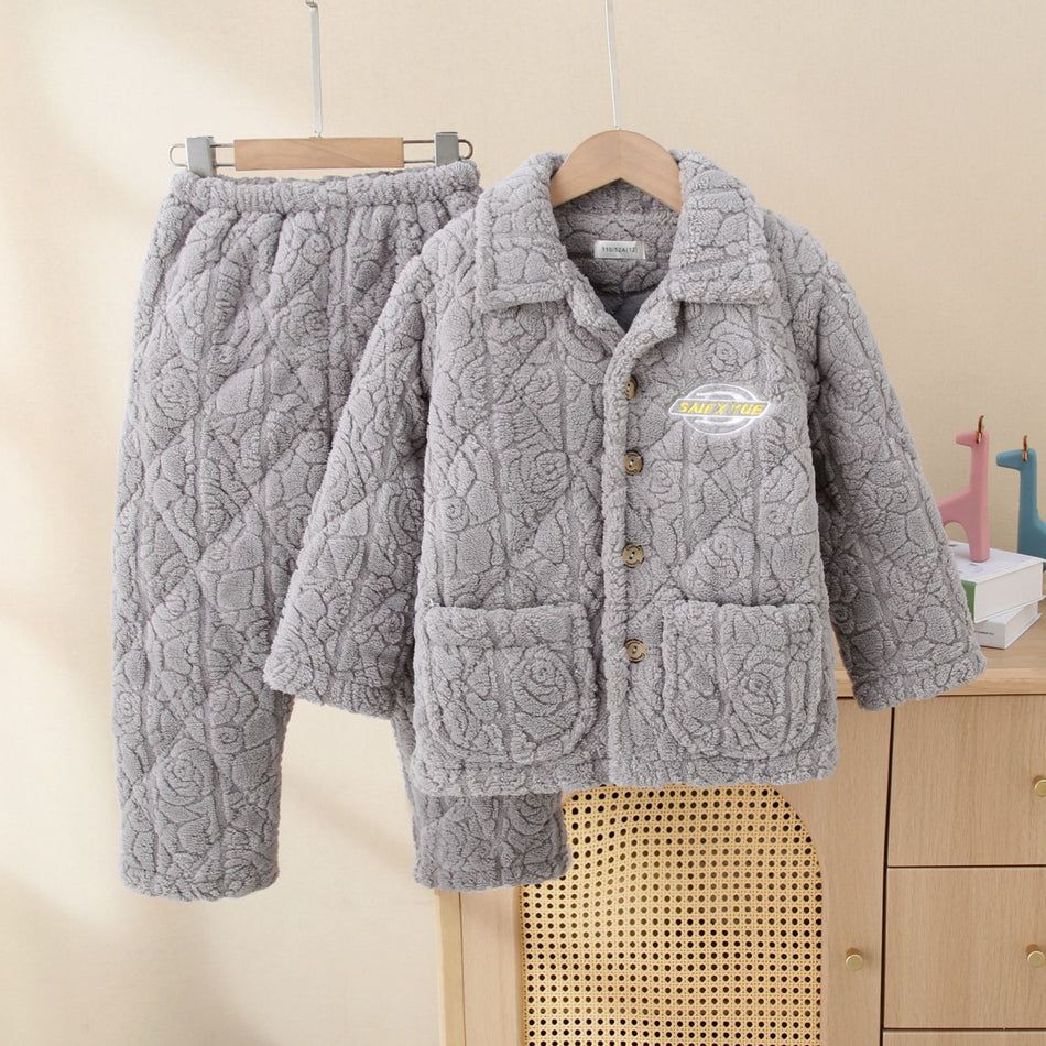 Extra Thick Cotton Kids Winter Pajama Set
