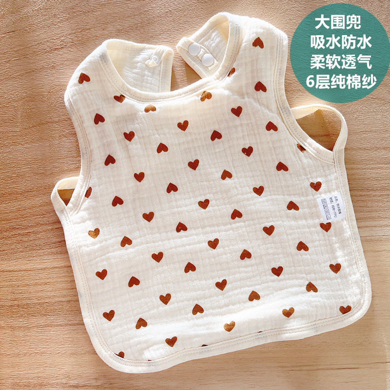 Large Cotton Baby Bib – Waterproof Cover with Food Pocket