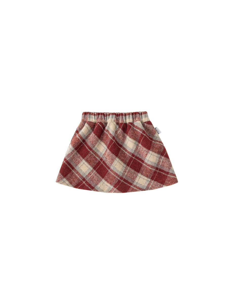 Youbao Girls Retro Plaid A-Line Autumn Skirt