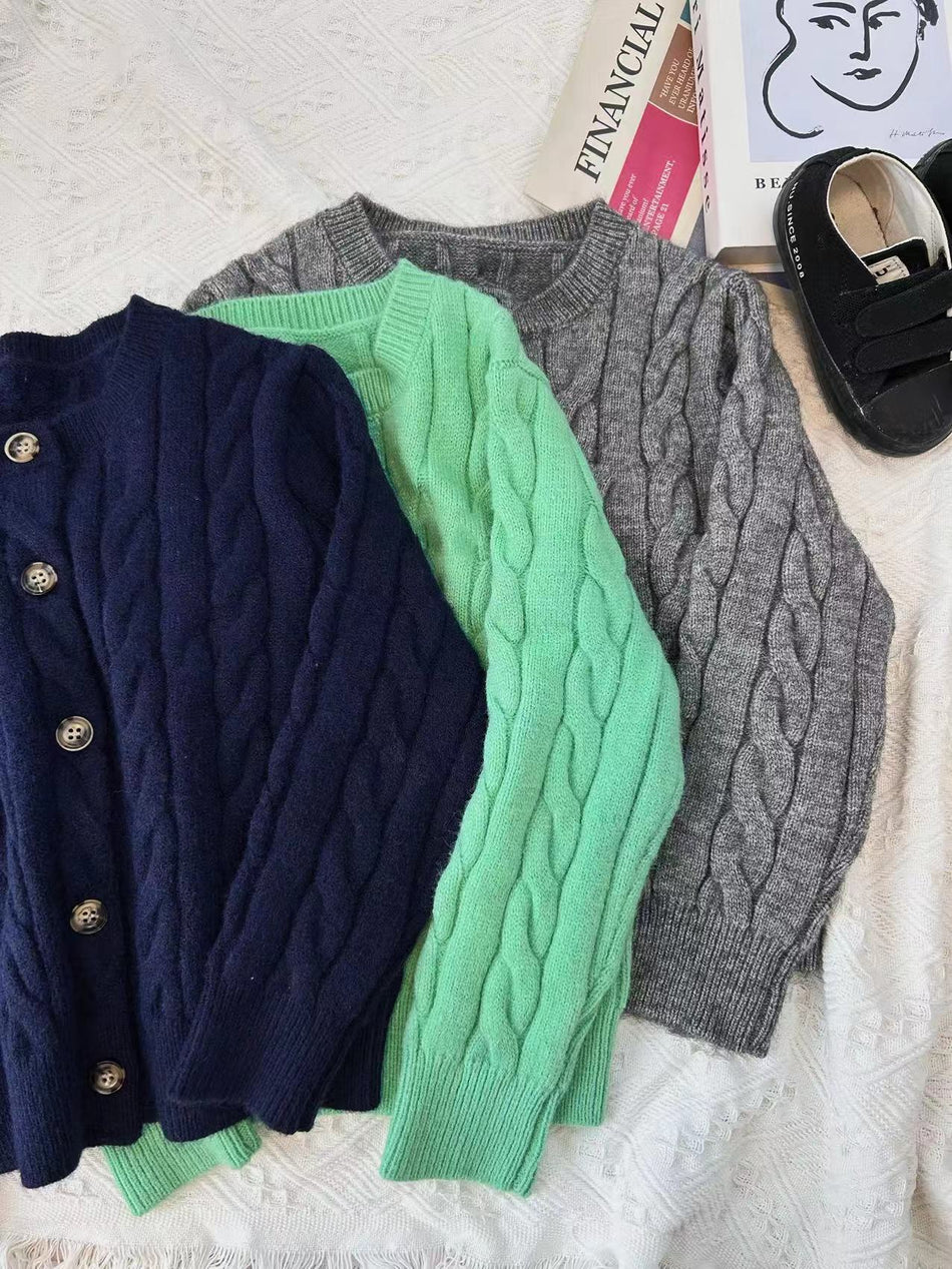 Kids’ Wool Cardigan Sweater – Autumn & Winter Knitwear