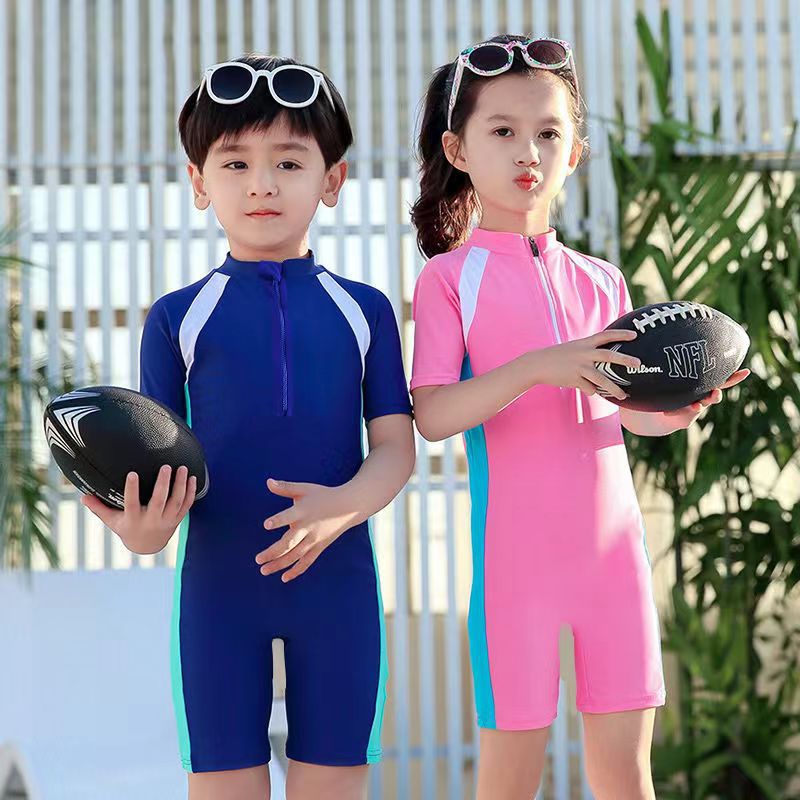 Kids' Jumpsuit Swimsuit – Sun-Protective for Ages 3–12