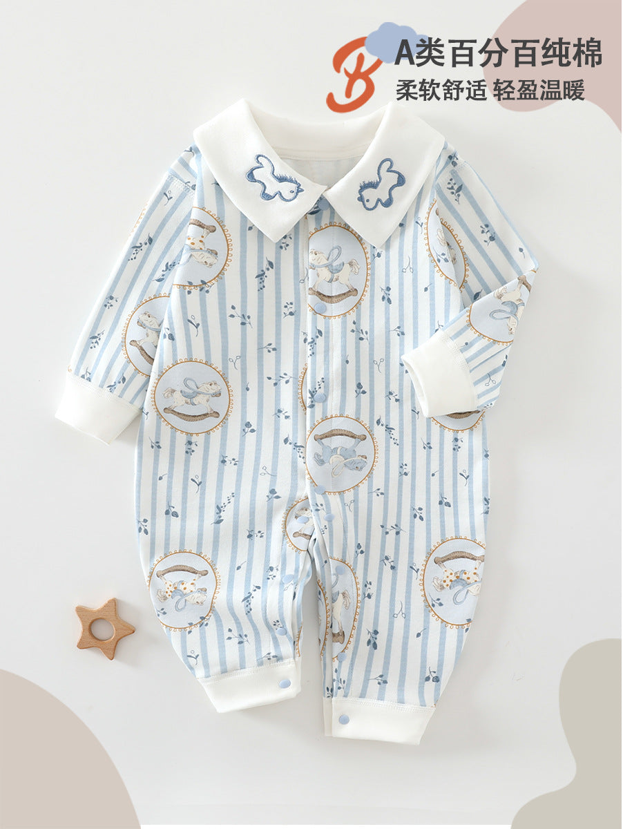 Baby Long-Sleeved Jumpsuit Newborn Autumn Home Pajamas Outfit