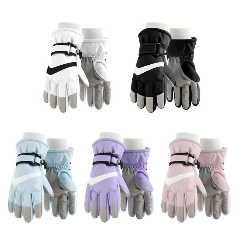 Kids Winter Ski Gloves – Fleece-Lined Windproof Touch