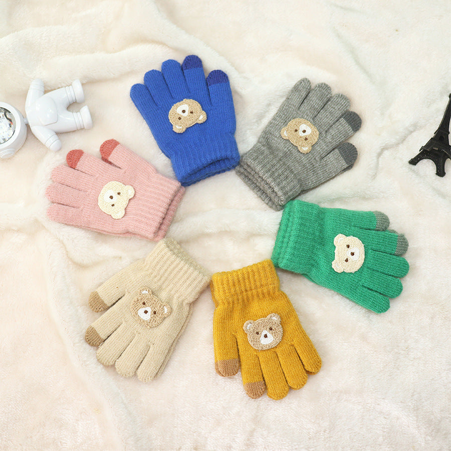 Children Winter Fleece Lined Five Finger Love Gloves Baby's!