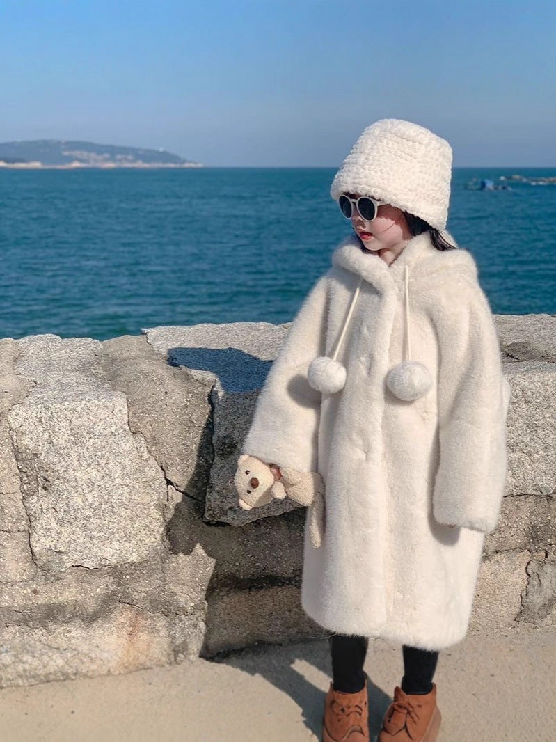 2025 Autumn Winter Girls Wizard Hat Environmentally Fur Hood