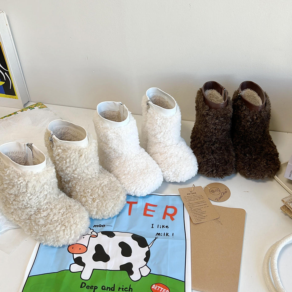 Korean Kids Winter Warm Fleece-Lined Boots