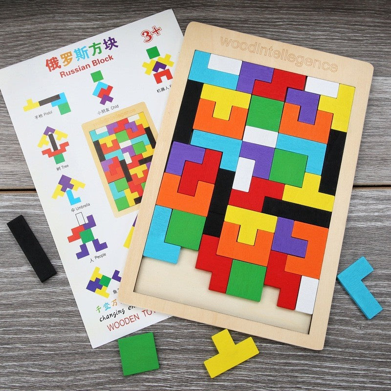 Wholesale Wooden Tetris Puzzle Blocks – Kids Learning Toy