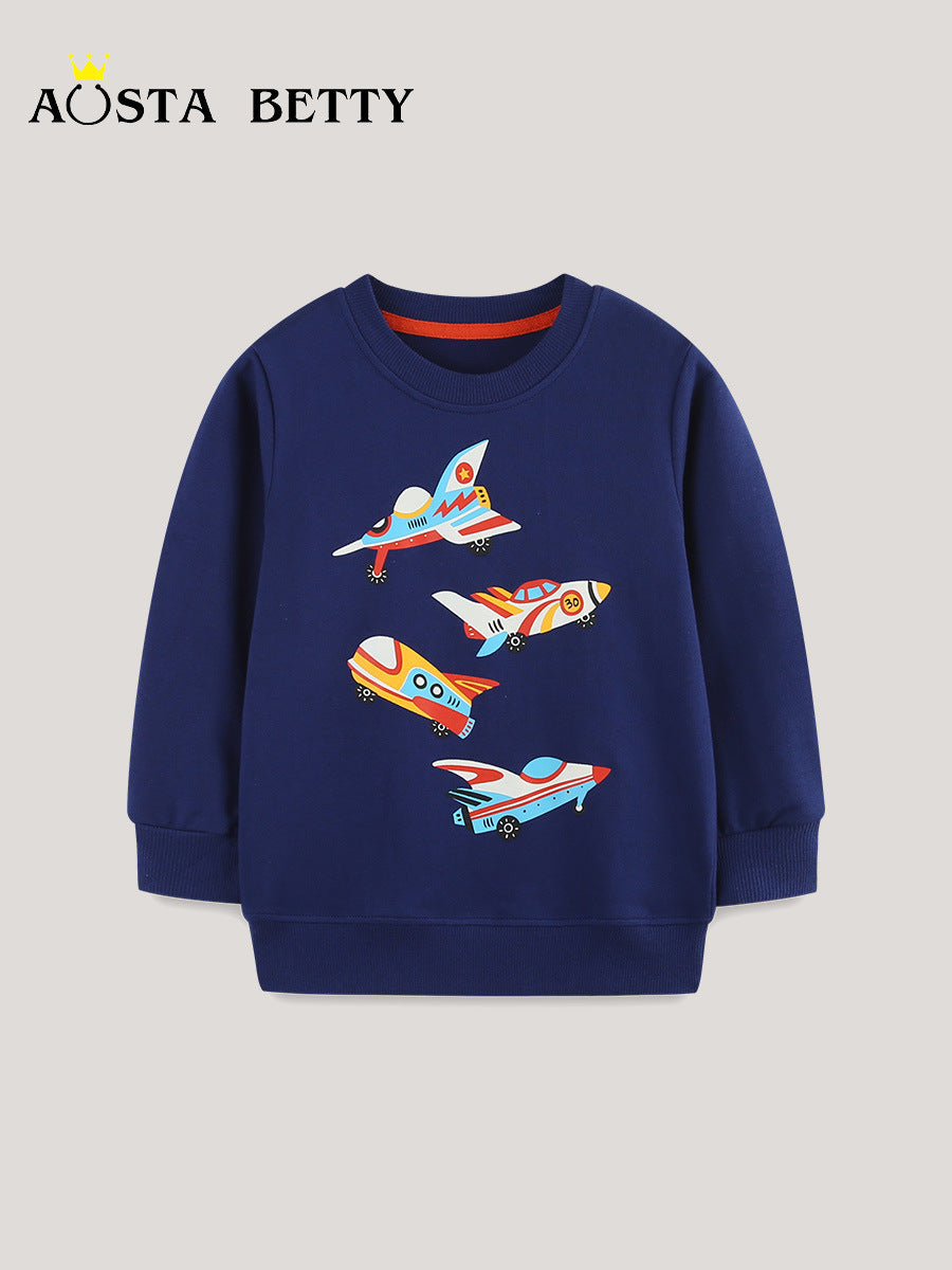 Fashion Boys Sweatshirt Autumn European American Cartoon Top