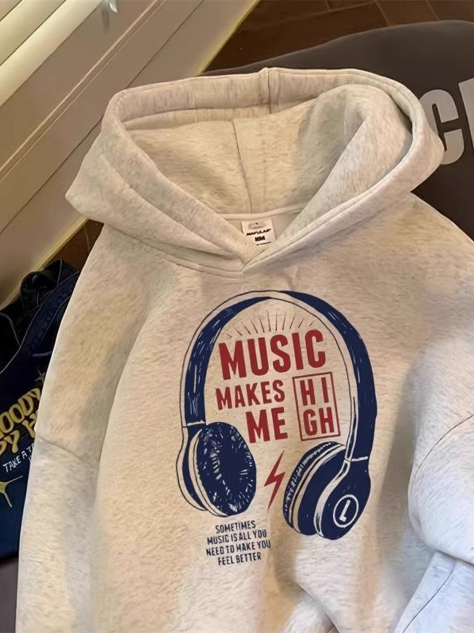 Boys Cartoon Headphone Hoodie Spring Autumn Casual Sweatshirt Jacket