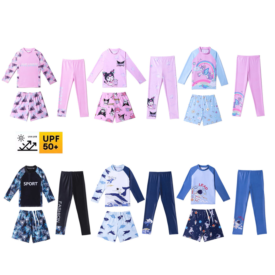 Kids' 3-Piece Swimwear Set – Long Sleeve & Sun Protection