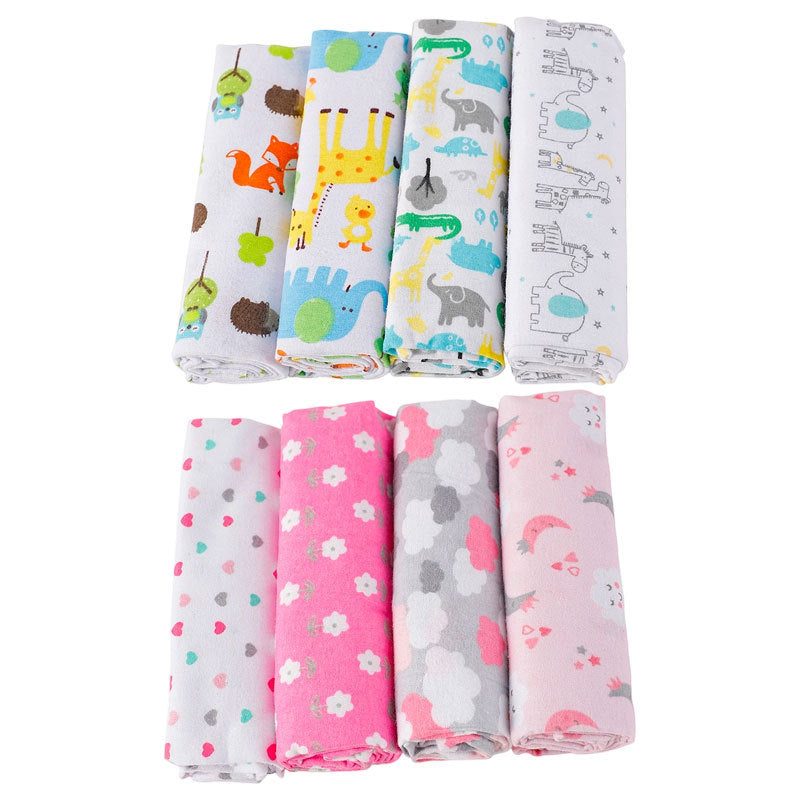 4 Pack Baby Flannel Swaddling Wrap Soft Newborn Blanket