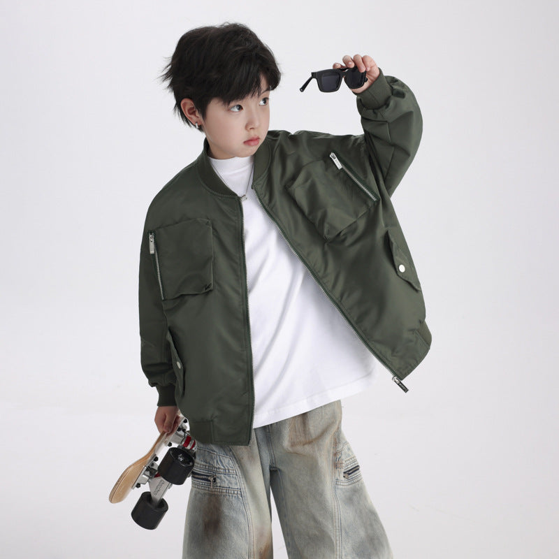 Boys Autumn Pilot Baseball Jacket 2025 New Sports