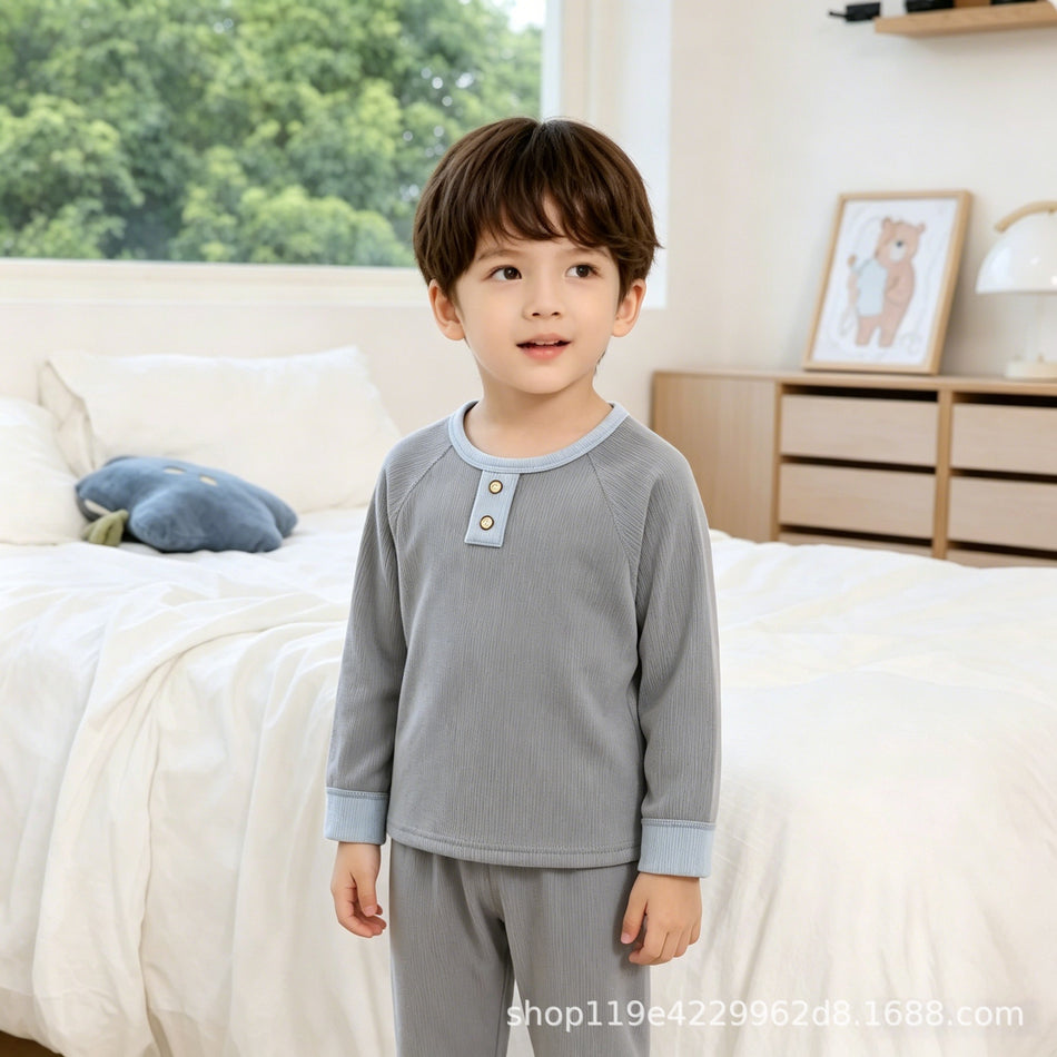Kids' Thermal Cotton Underwear Set for Boys and Girls
