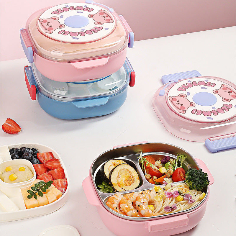 Cute 304 Steel Kids’ Compartment Lunch Box
