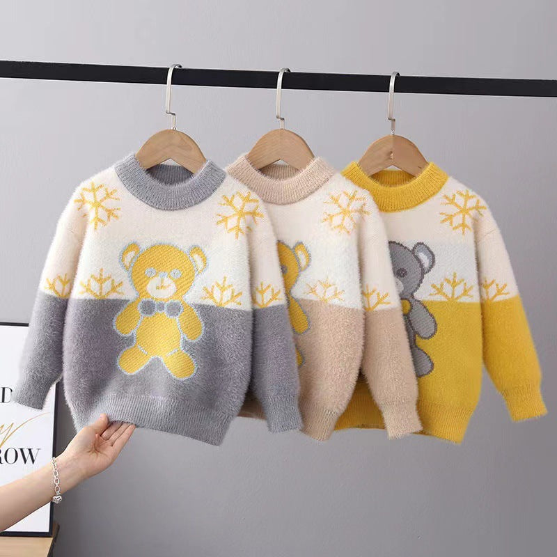 Boys Cartoon Thick Winter Sweater – Fashion Knit Top