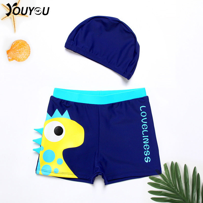 Youyou Boys’ Split Swimsuit Set with Hood – Ages 4–12