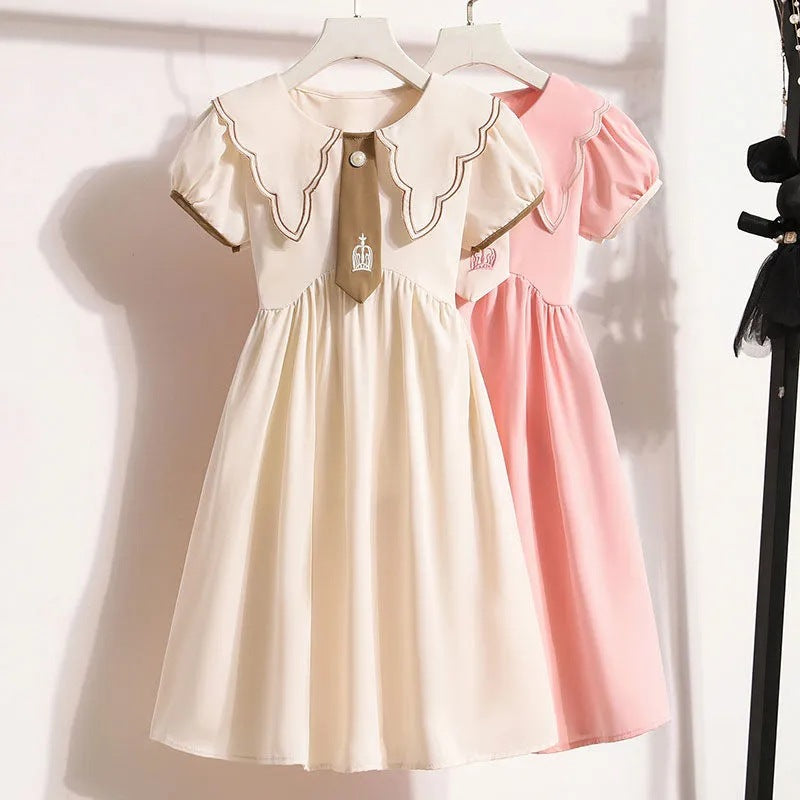 Girls’ Lapel Princess Summer Dress