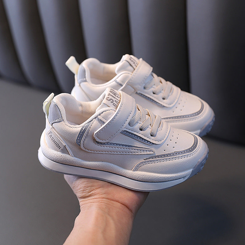 Kids' White Sports Shoes – Non-Slip Outdoor Runners