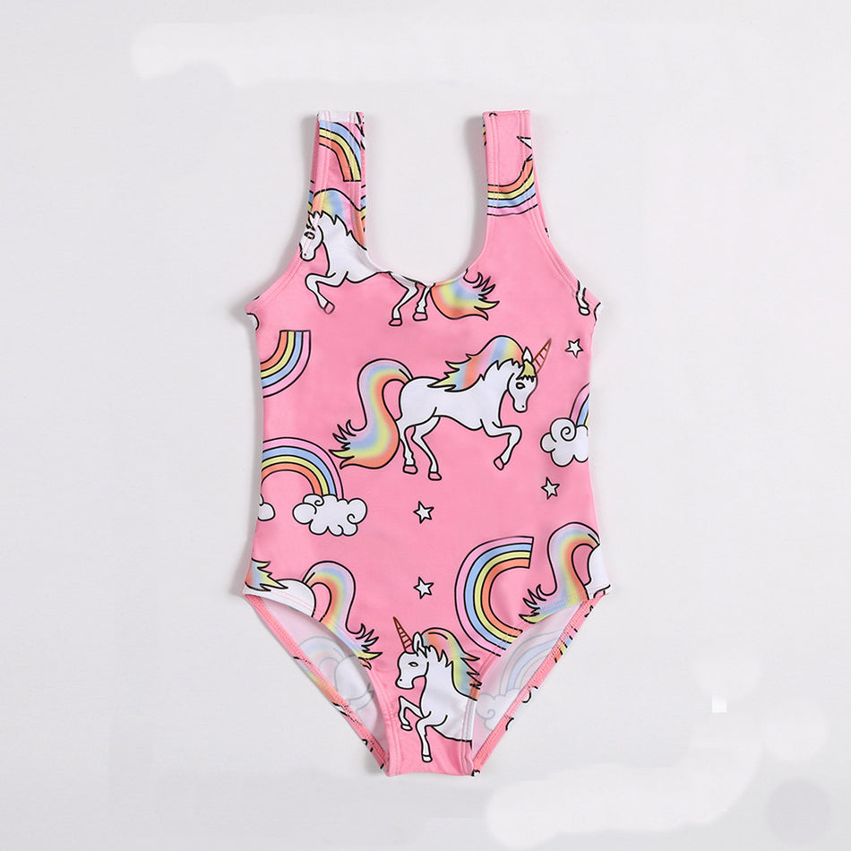 Girls’ Unicorn One-Piece Swimsuit – Soft & Stretchy Fit