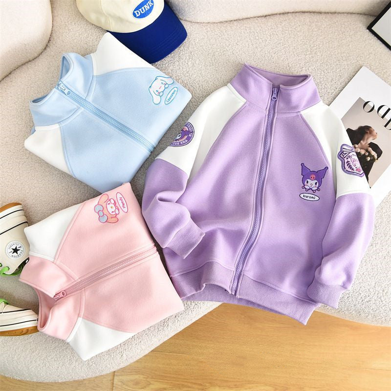 Girls Cartoon Zipper Sweatshirt Jacket – Spring & Autumn