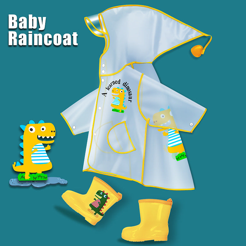 Dinosaur Kids’ Raincoat – Full-Body Waterproof Poncho