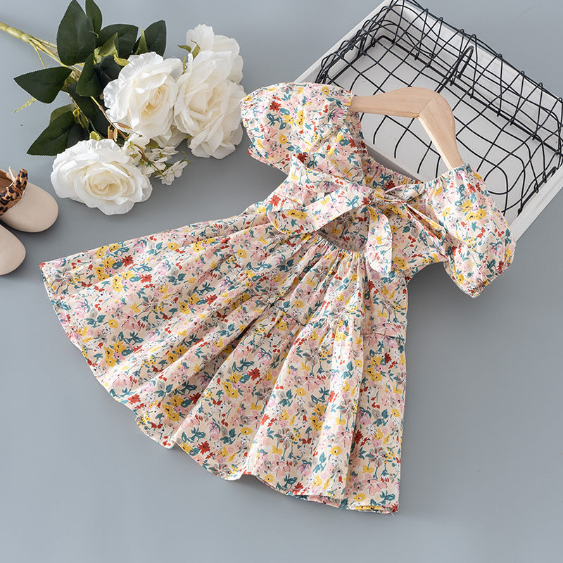 2025 Girls Cotton Floral Summer Princess Dress