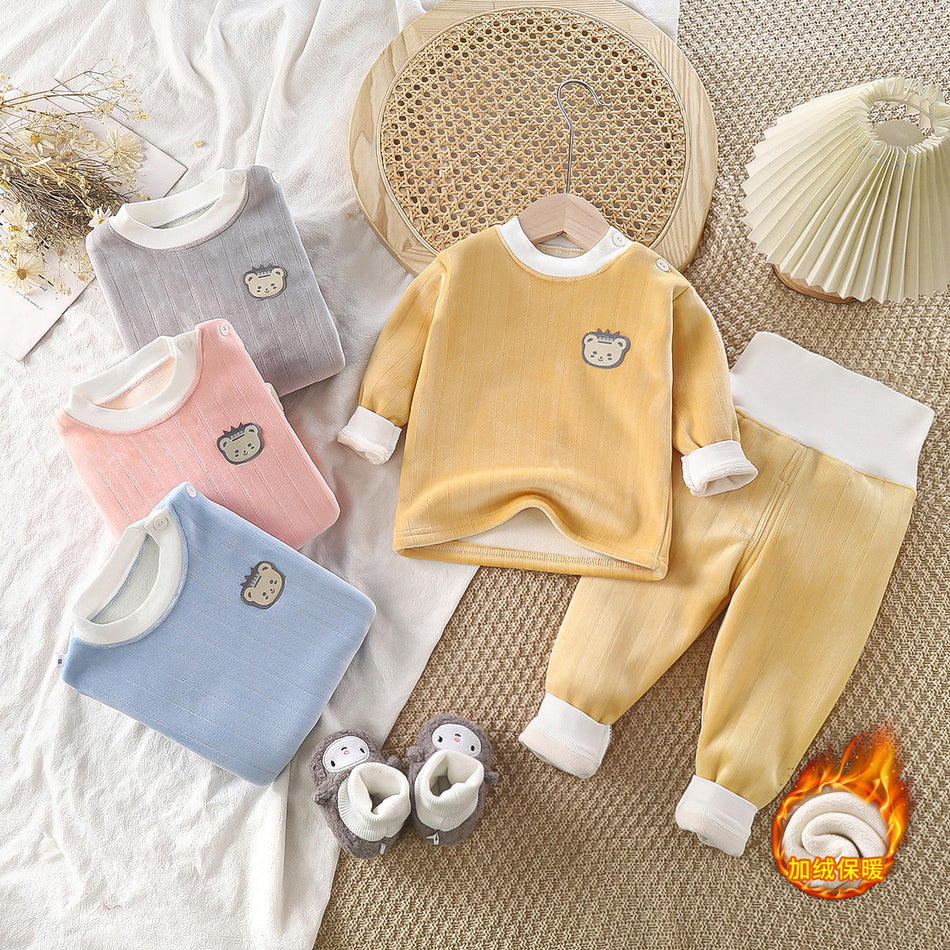 Children Thermal Underwear Suit Fleece Lined Autumn Winter!!