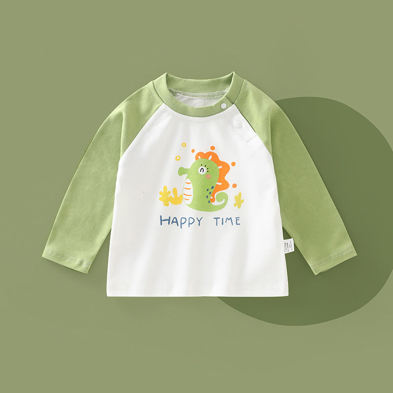 Pure Cotton Kids Spring Fall Long Sleeve TShirt Base Top Kid