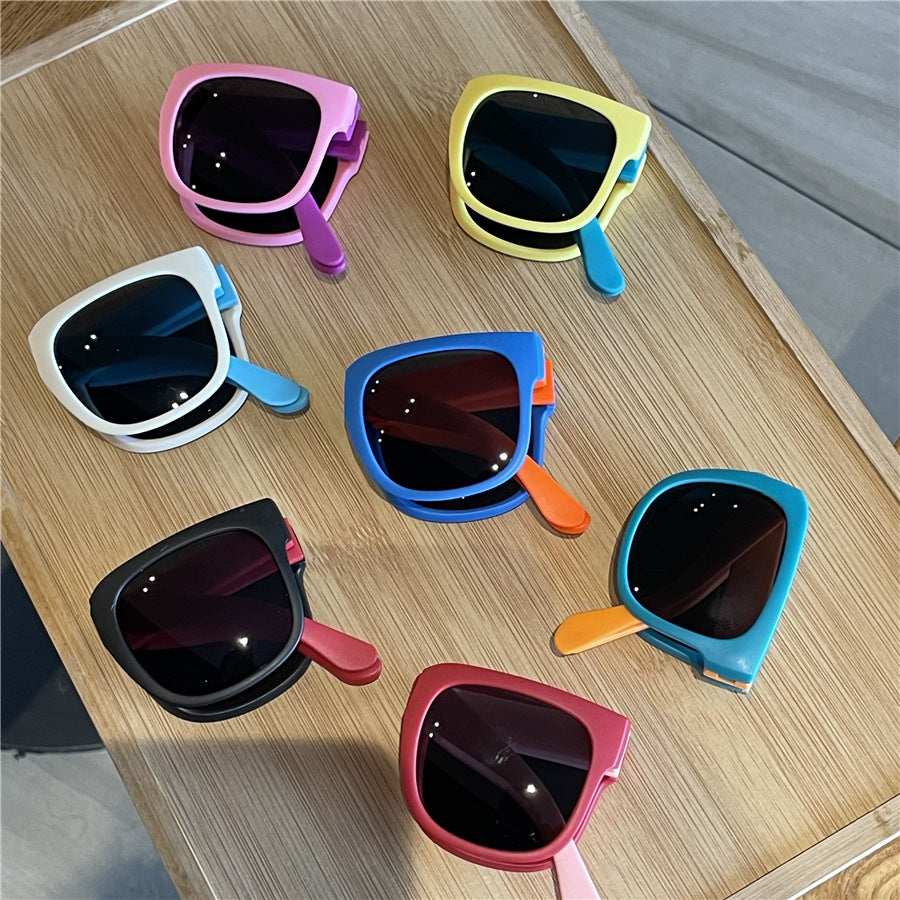 Foldable Kids’ Sunglasses – UV Shield + Box (Morandi)
