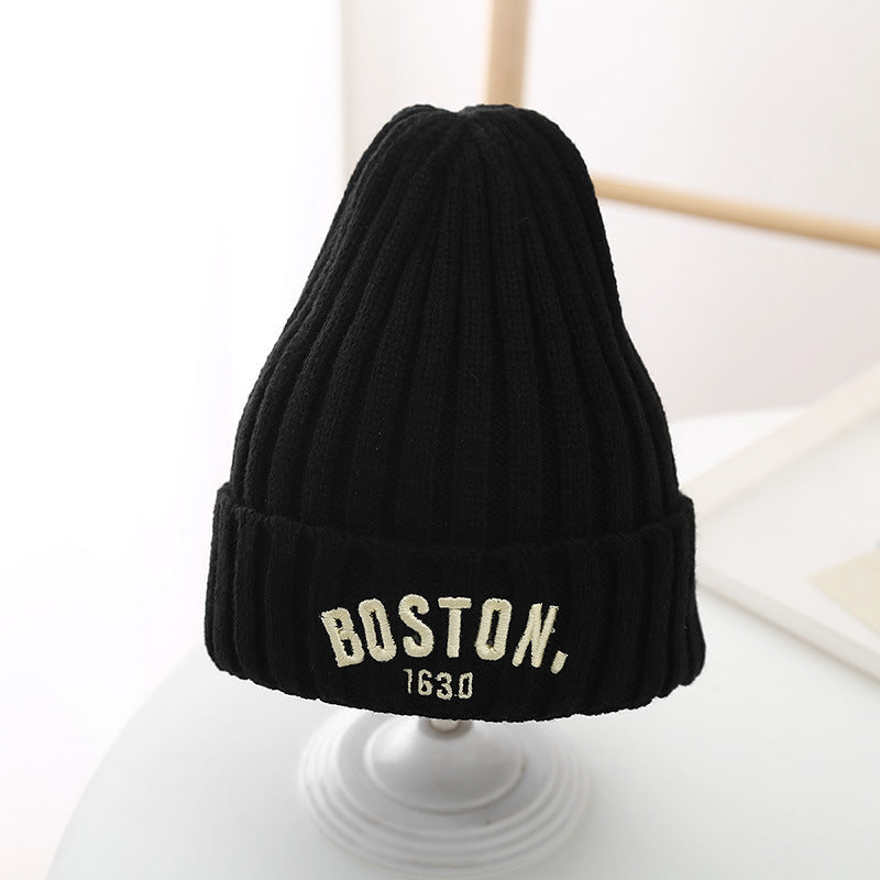 INS Korean Children’s Wool Hat – Simple Knitted Winter Beanie for Boys & Girls