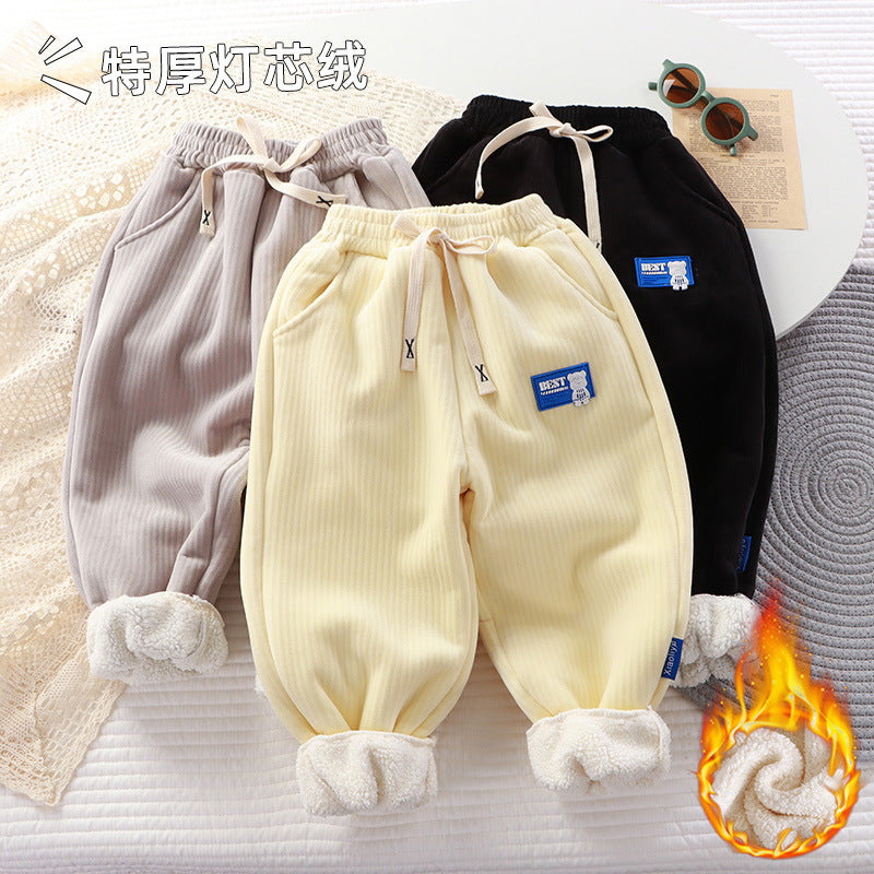 Kids’ Fleece-Lined Pants | Boys & Girls Autumn-Winter Sweatpants
